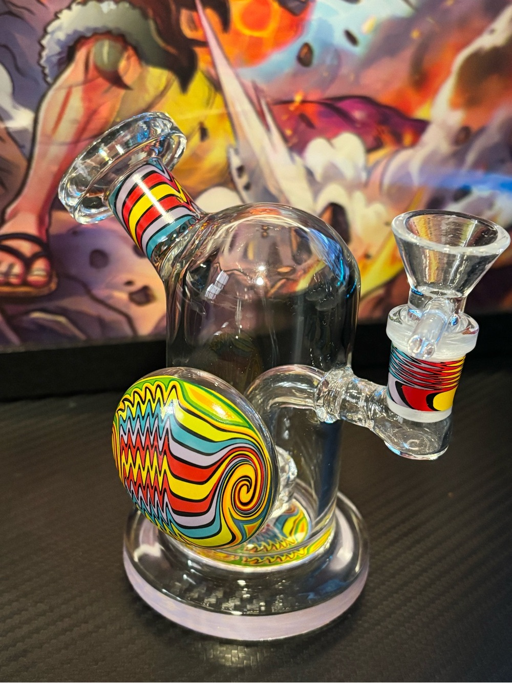 Wig Wag Glass Art Mini  - Vibrant Rainbow Pattern